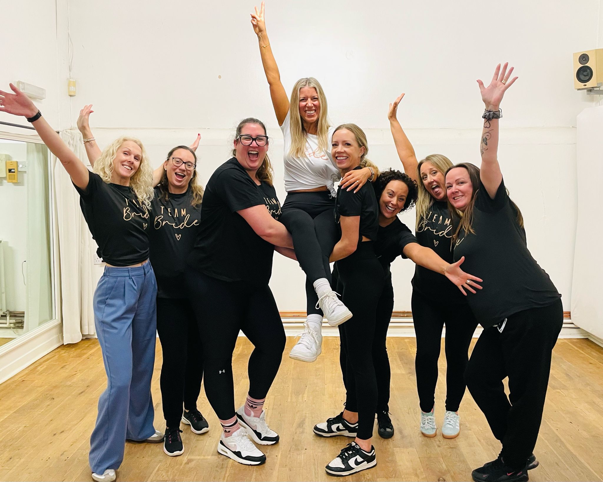 Salisbury hen party dance class group having fun in studio